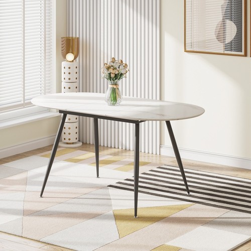Extendable oval dining table - extendable,