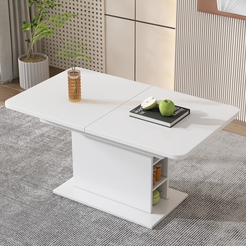 Dining table 110 130cm white - dining,